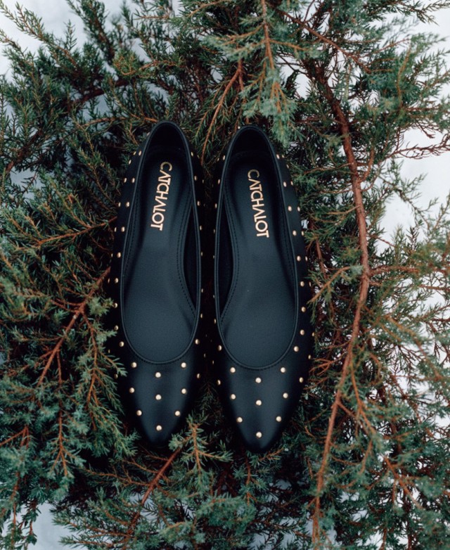 Catchalot Basi T women's studded ballet flats