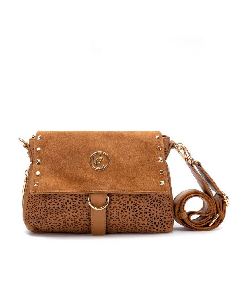 Carmela 186210 die-cut leather handbag