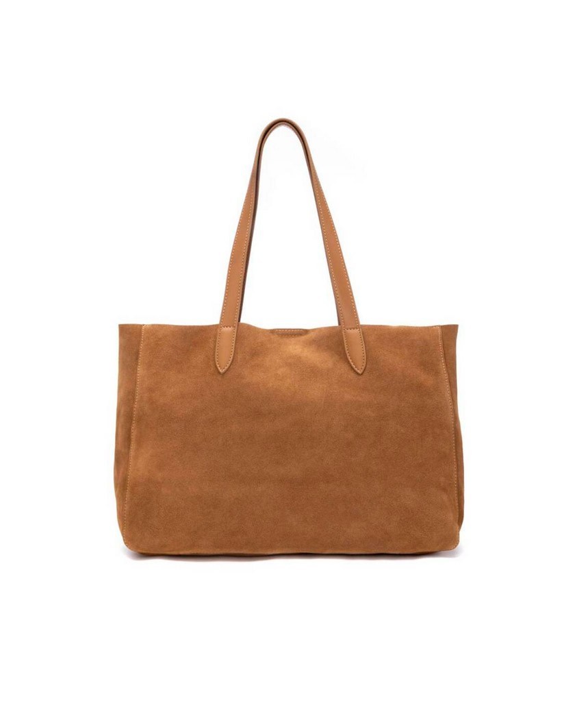 Carmela 163208 brown split leather shopper bag