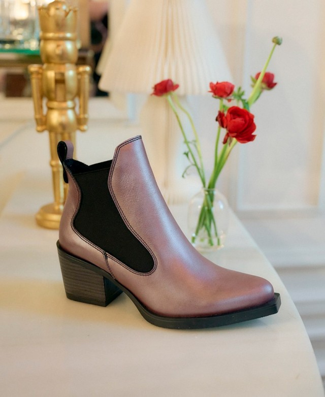 Burgundy elastic ankle boots Porronet Fanny 4750