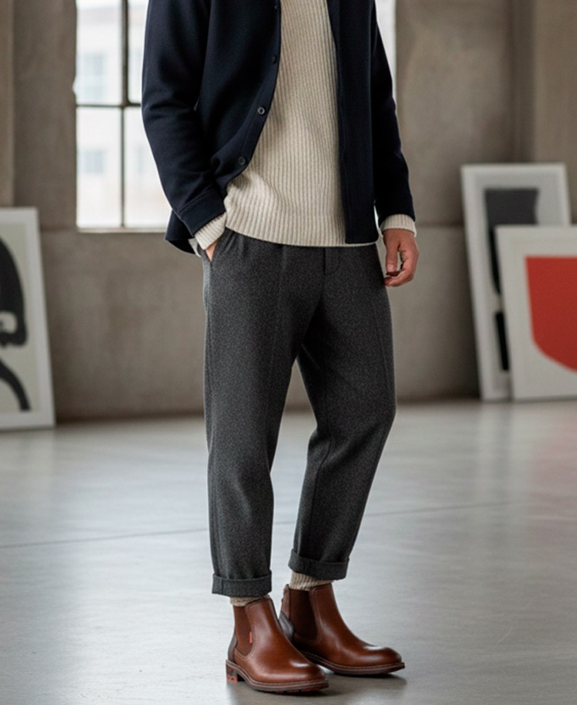 Botines color camel hechos de piel Fluchos Terry F1343