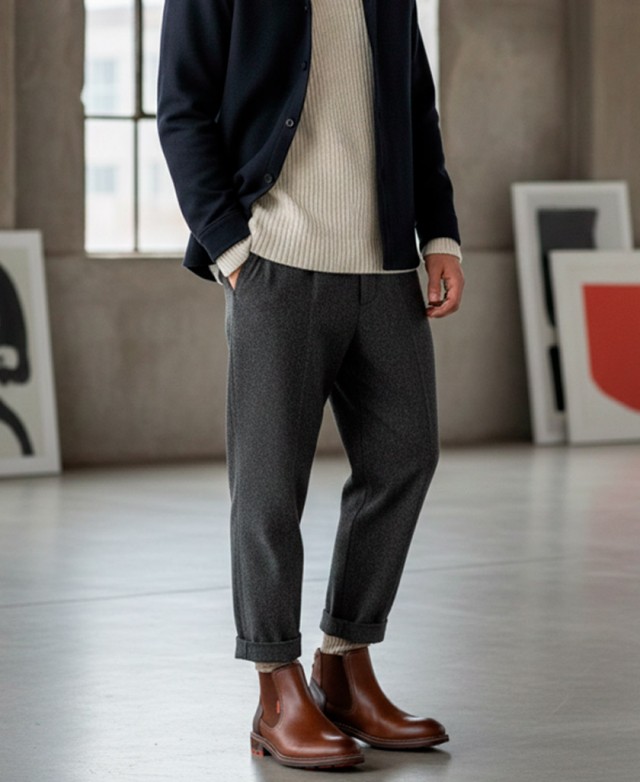 Botines color camel hechos de piel Fluchos Terry F1343