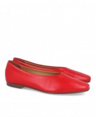 Red leather ballerina flats Stilmoda 3432