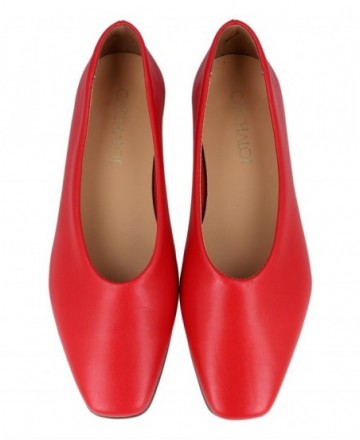 Red leather ballerina flats Stilmoda 3432