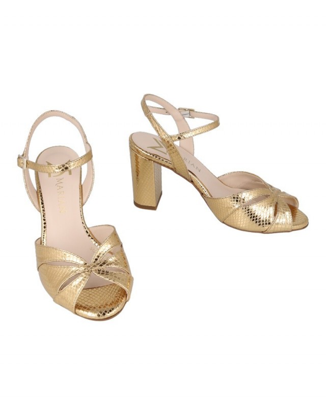 Sandalias de tacón doradas Marian 53404