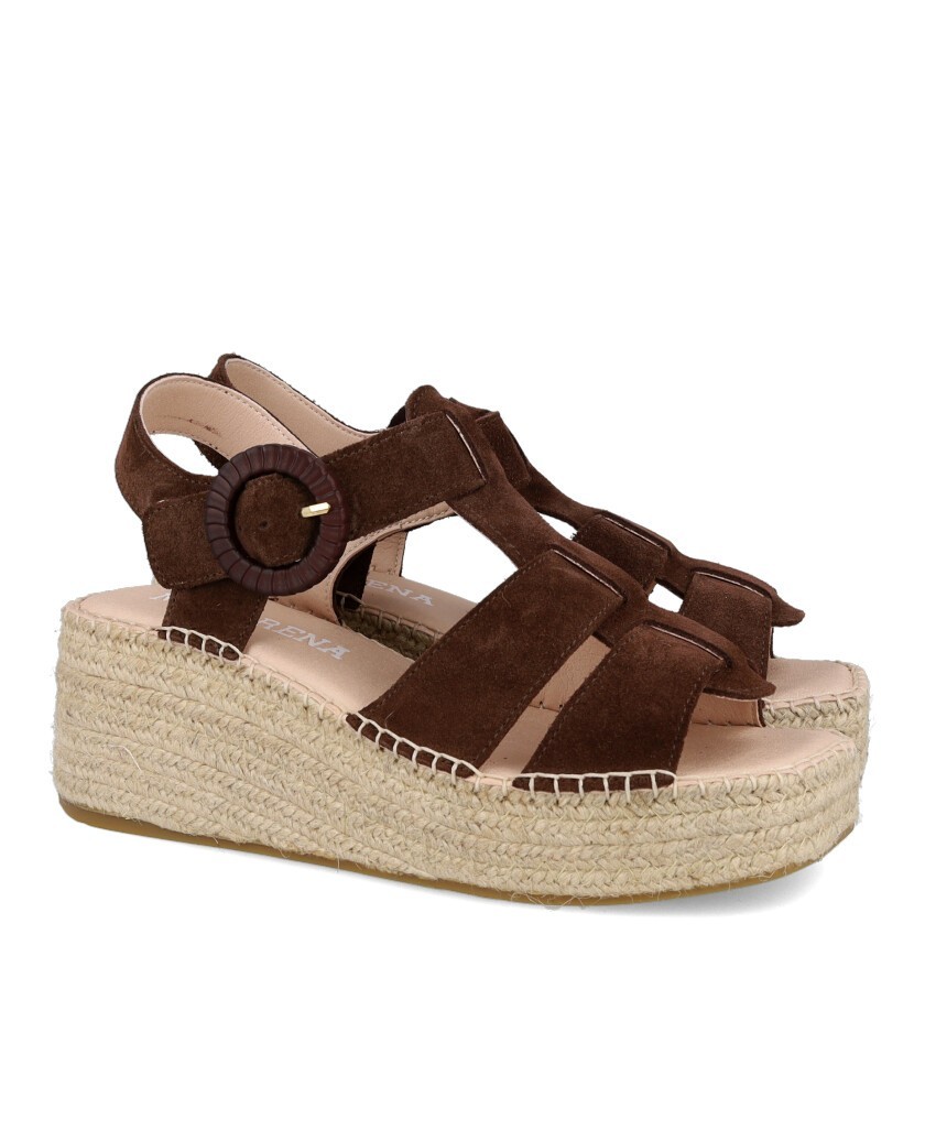 Macarena ANISA 17 brown platform espadrilles