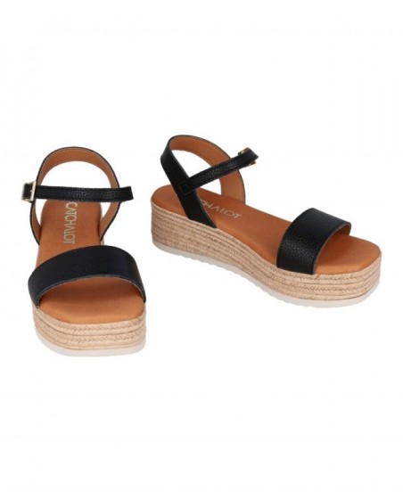 Black platform sandals with buckle fastening Catchalot 6022