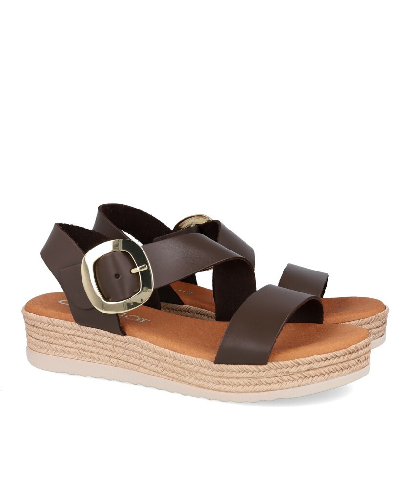 Catchalot 6012 brown platform sandals