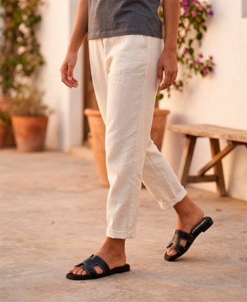 Sandalias negras planas mujer Catchalot 5810