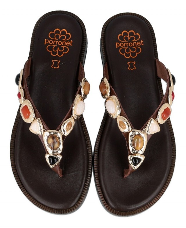 Porronet Cristina Moka 3238 Rhinestone Sandal