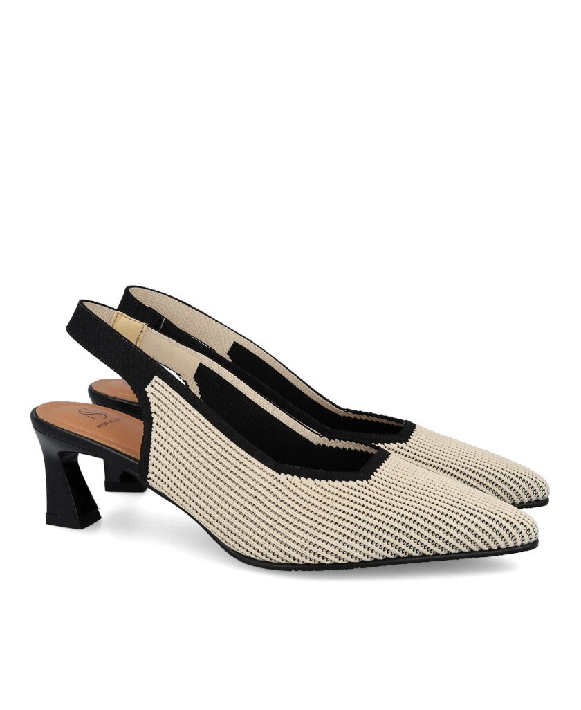 Miss Elastic 75065 geometric-heel court shoes