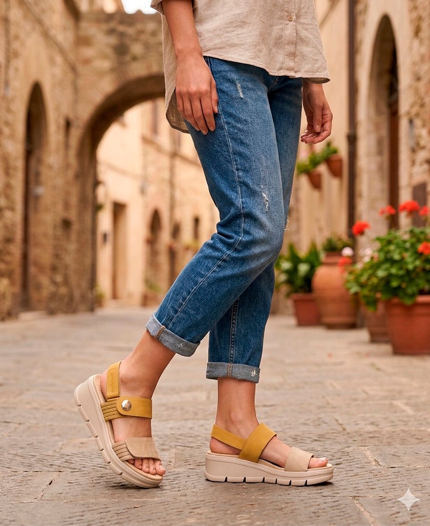 Sandalias mujer con cuña Amarpies ABZ30135