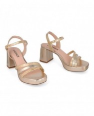 Sandalias de tacón doradas Patricia Miller 6773