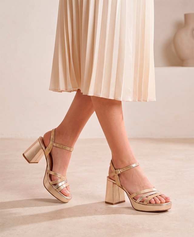 Patricia Miller 6773 gold heeled sandals