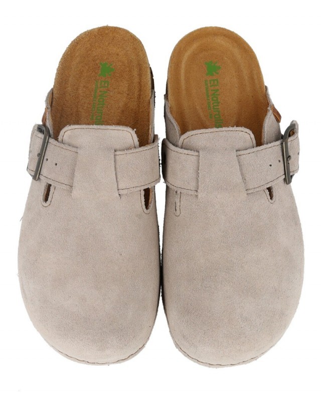 Zuecos con hebilla El Naturista Silk suede N5796