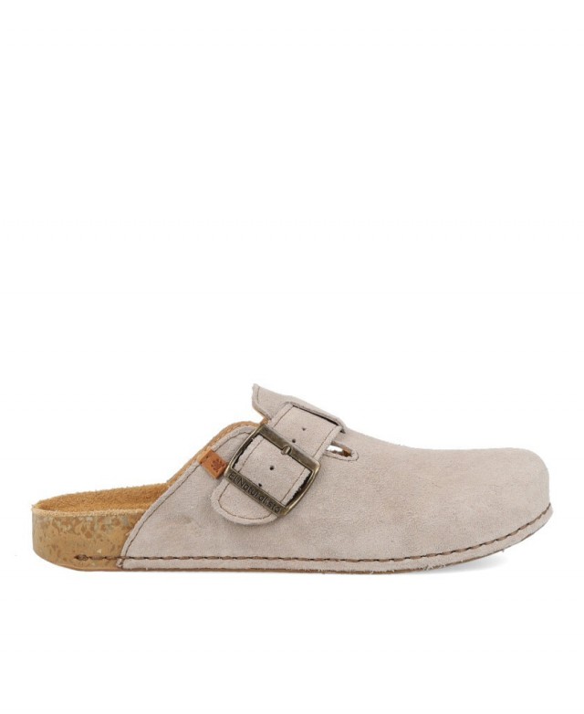 Zuecos con hebilla El Naturista Silk suede N5796