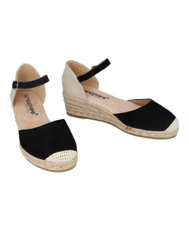 Alpargatas negras mujer Amarpies ACX 26481