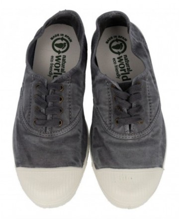 Natural World Old Lavender 102E Canvas Trainers