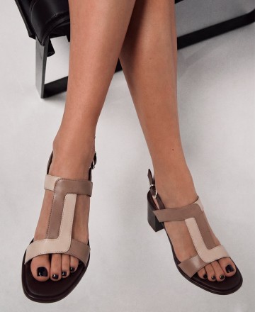 Sandalias de piel taupe Catchalot 5225