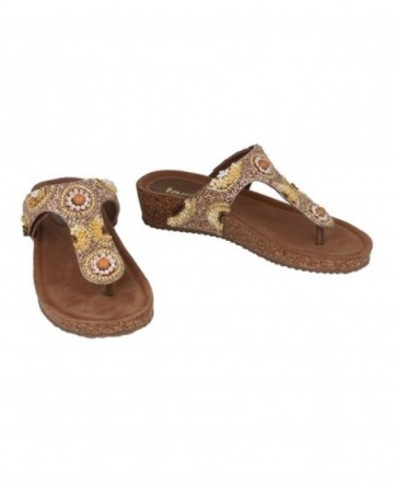 Women's Beaded Wedge Sandals Tambi 6504
