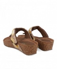 Sandalias cuña con abalorios para mujer Tambi 6504