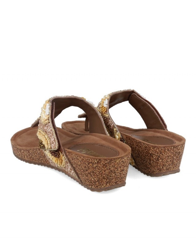 Women's Beaded Wedge Sandals Tambi 6504
