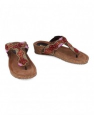 Sandalias de abalorios cuña baja Tambi 10183