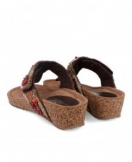 Sandalias de abalorios cuña baja Tambi 10183