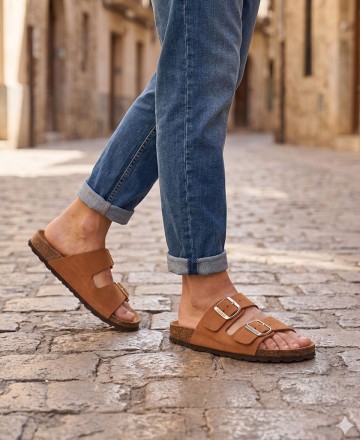 Brown Buckle Sandals Autenti 0747