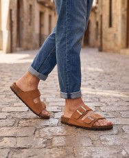 Sandalias marrones con hebillas Autenti 0747