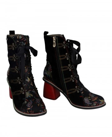 Botines con estampado floral Laura Vita Evcao 01