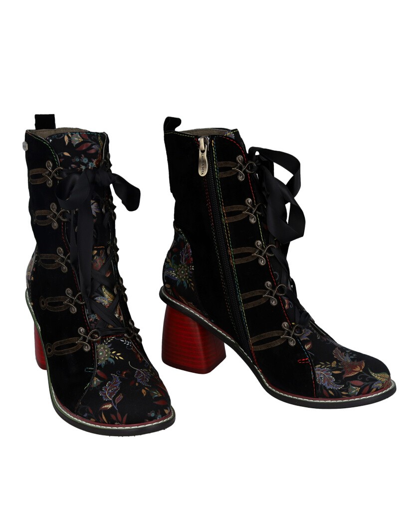 Botines con estampado floral Laura Vita Evcao 01