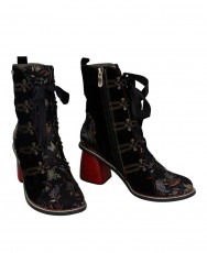 Botines con estampado floral Laura Vita Evcao 01