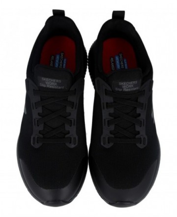 Black Skechers Work Sneakers: Squad Sr 77222EC