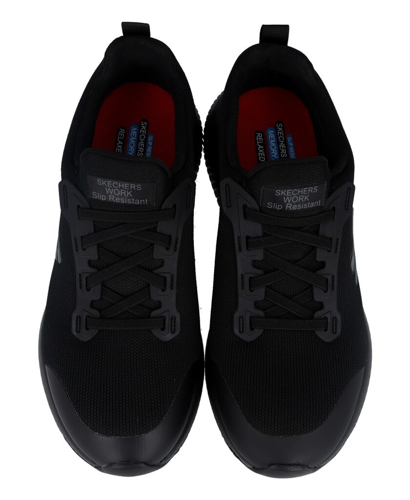 Black Skechers Work Sneakers: Squad Sr 77222EC