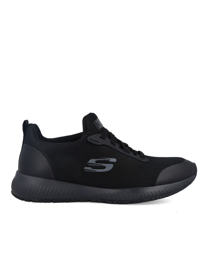 Black Skechers Work Sneakers: Squad Sr 77222EC