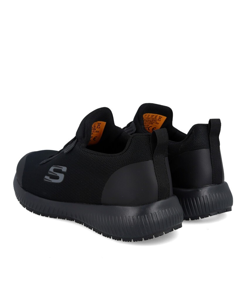 Black Skechers Work Sneakers: Squad Sr 77222EC