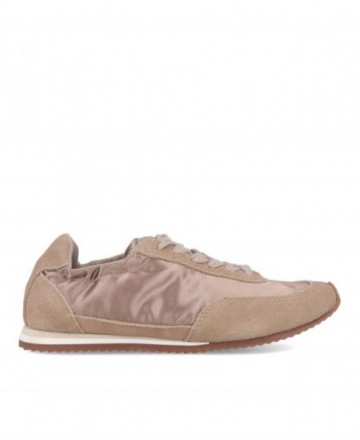 Gioseppo 80663-P Beige Leather and Satin Sneakers