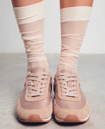 Gioseppo 80663-P Beige Leather and Satin Sneakers