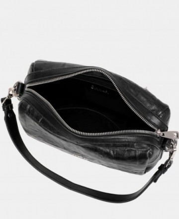 Bolso negro con doble asa Binnari Creta 21262