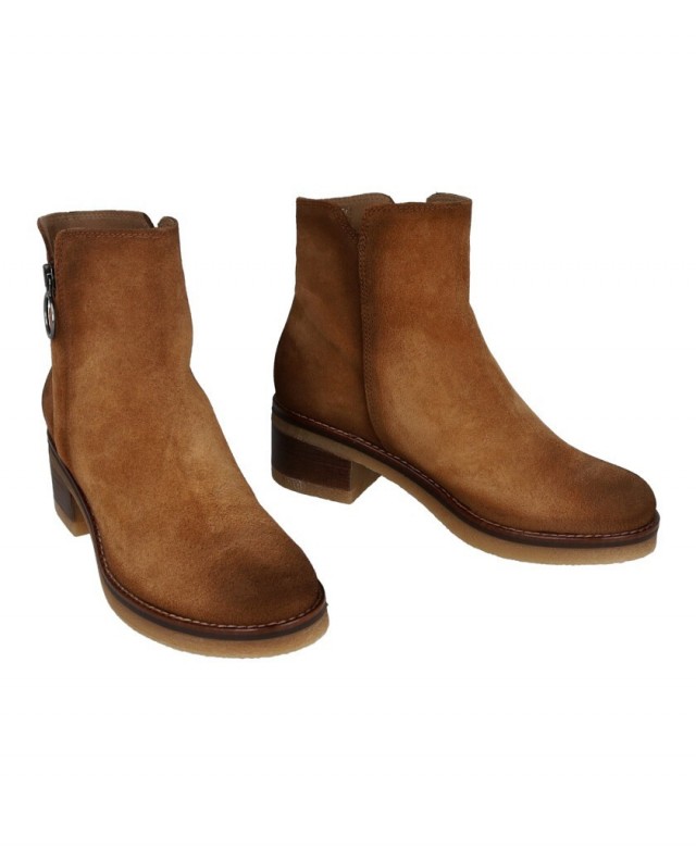 Porronet 4831 Low-Heel Split-Leather Ankle Boots