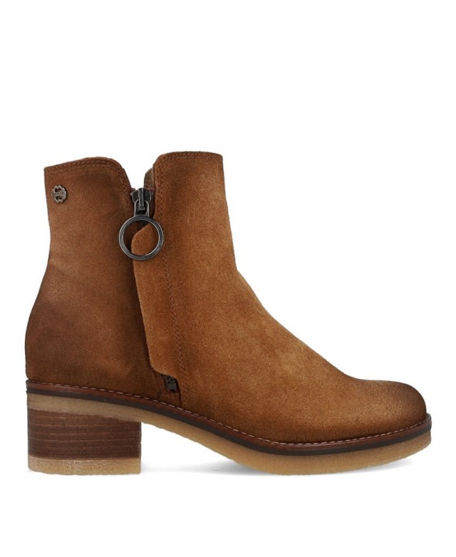 Porronet 4831 Low-Heel Split-Leather Ankle Boots