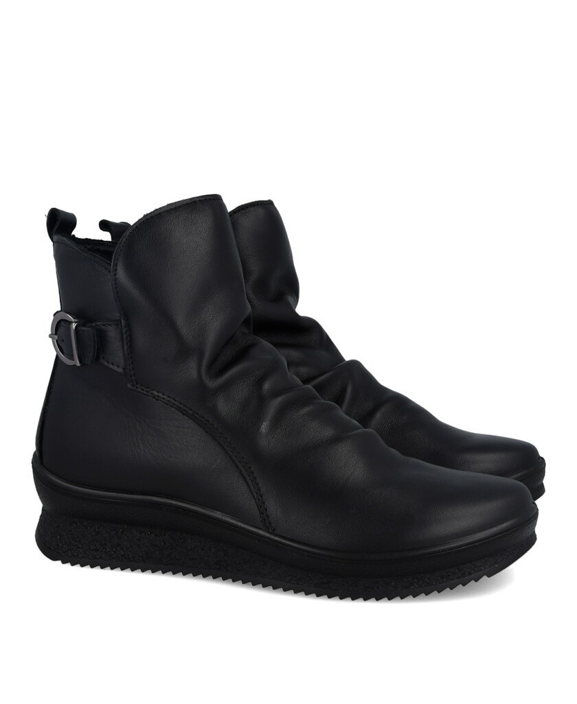 Imac 206180 Black Wedge Ankle Boots