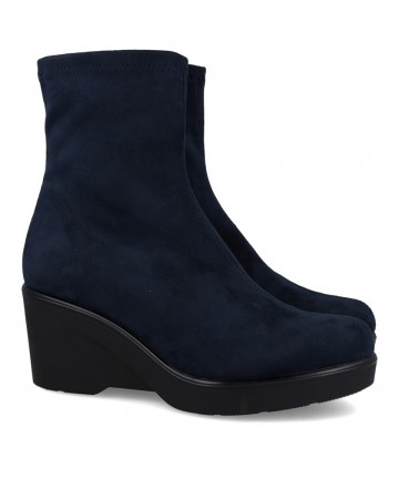 Botines de antelina azules Miss Elastic 75500