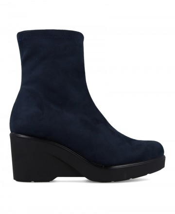 Miss Elastic 75500 Blue Suede Ankle Boots
