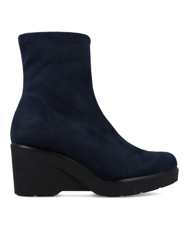 Botines de antelina azules Miss Elastic 75500