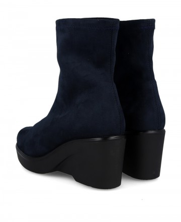 Botines de antelina azules Miss Elastic 75500