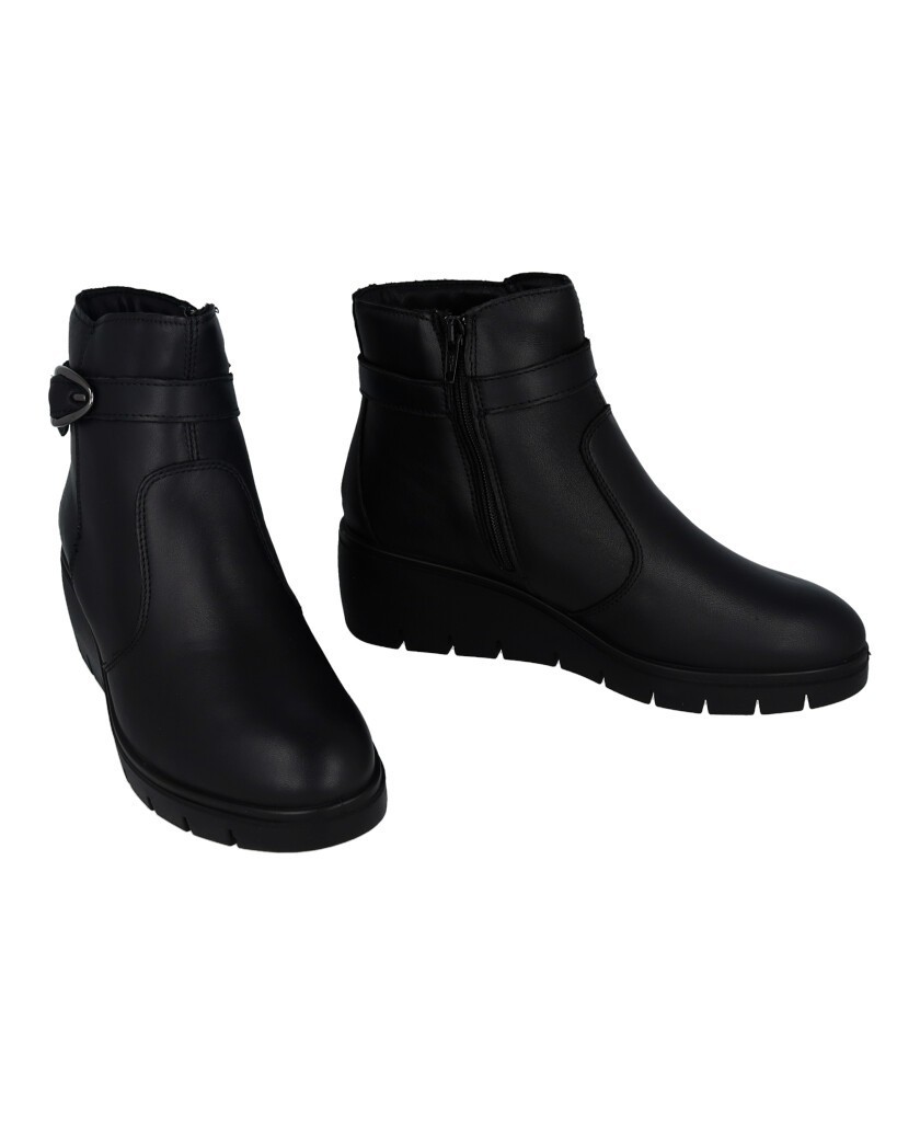 Imac 207000 Leather Ankle Boots with Buckle