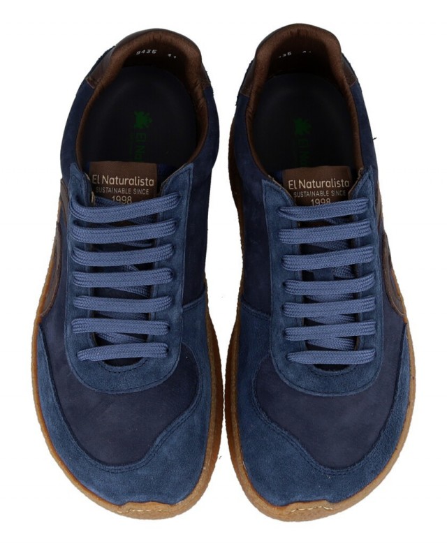 Zapatilla de hombre en azul El Naturista Oroel 5435