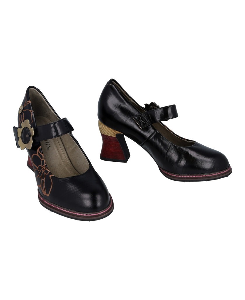 Zapatos de tacón pintados a mano Laura Vita Eleao 01